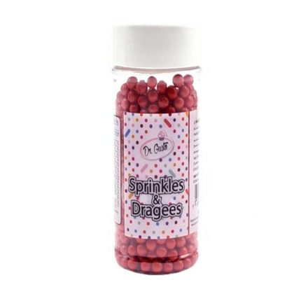 Perle din zahar rosii 4mm, 90g Dr Gusto