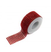 stras panglica 4 cm / 3 m, rosu