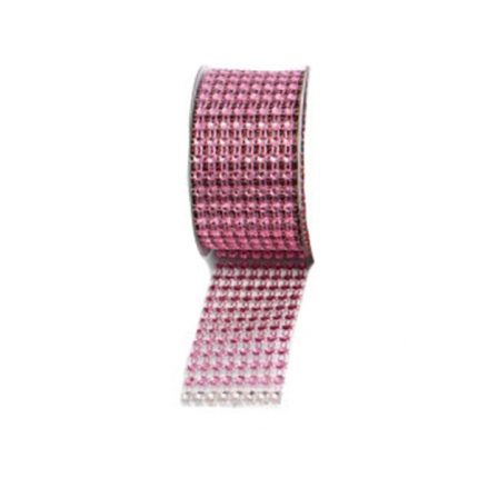 Stras panglica 4 cm / 3 m, roz