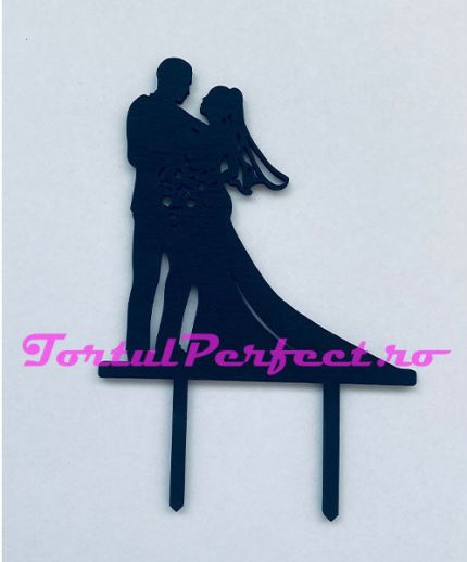 Toper negru “Mr & Mrs” 11.5 cm