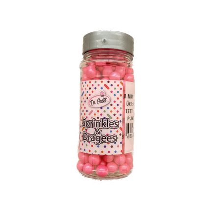 Perle din zahar roz intens 8mm, 90g Dr Gusto
