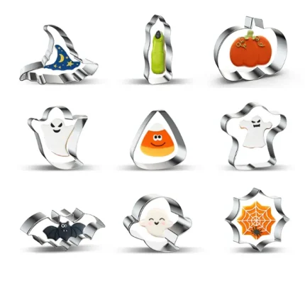 Set de 9 decupatoare metalice, model Halloween