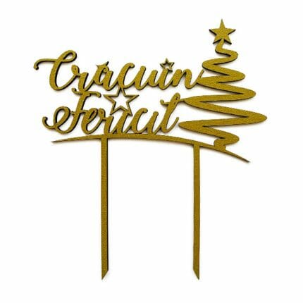 topper craciun fericit galben