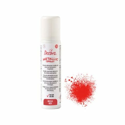 Spray alimentar rosu metalizat