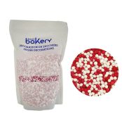 perle de zahar alb cu rosu 1.5mm decora