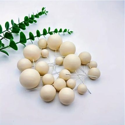 Set 20 sfere bile decor pentru tort