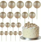 cake balls aurii cu sclipici