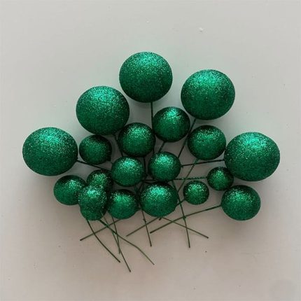 cake balls verde cu sclipici